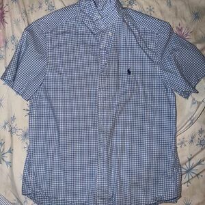 Ralph Lauren Blue Gingham Button Down Shirt Boys